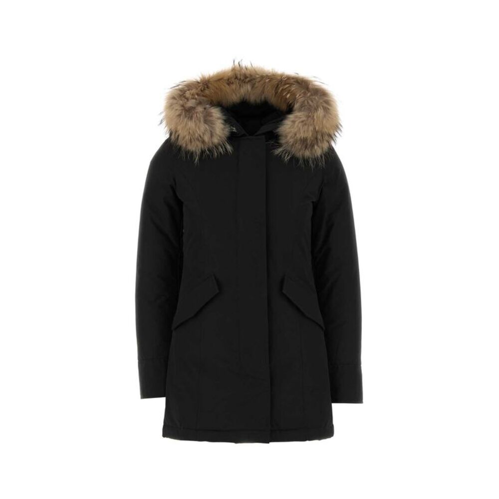 Woolrich Women Black Cotton Blend Arctic Parka